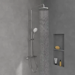 Villeroy & Boch Colonne de douche 230, avec mitigeur thermostatique et douchette 3 jets Chrome