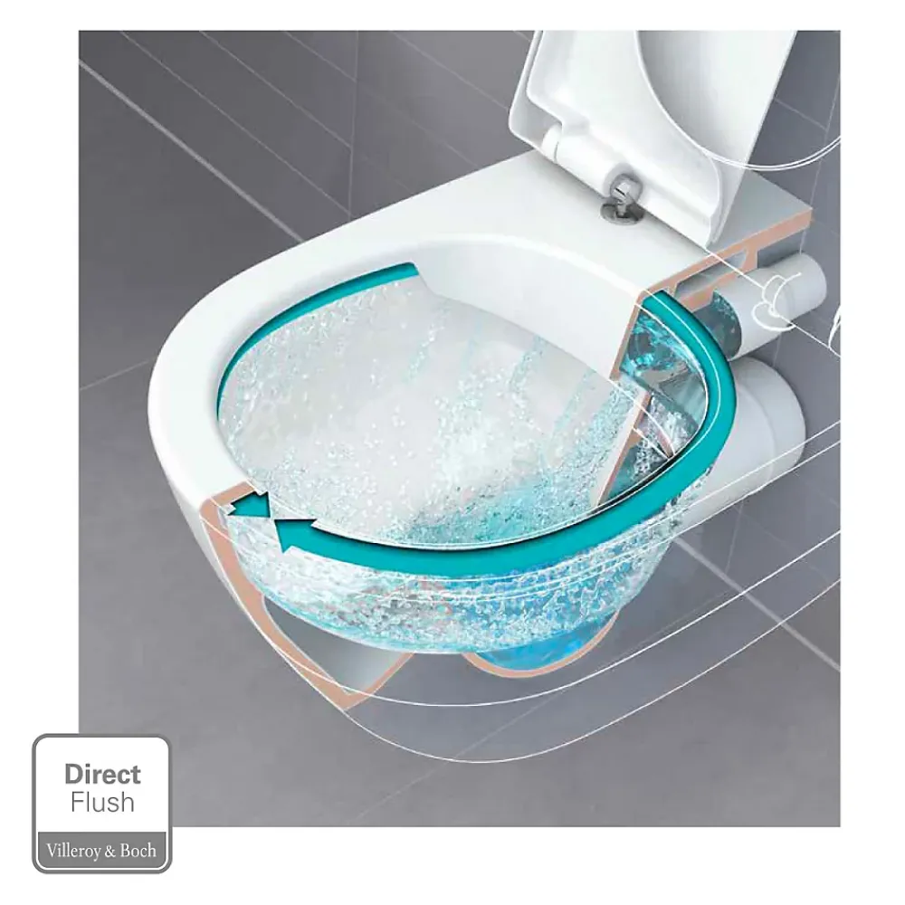 Villeroy & Boch O.novo, Combipack WC à poser sans bride modèle sur pied, céramique blanc