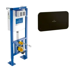 Villeroy & Boch Pack Bâti-support autoportant ViConnect + Plaque de commande noir mat
