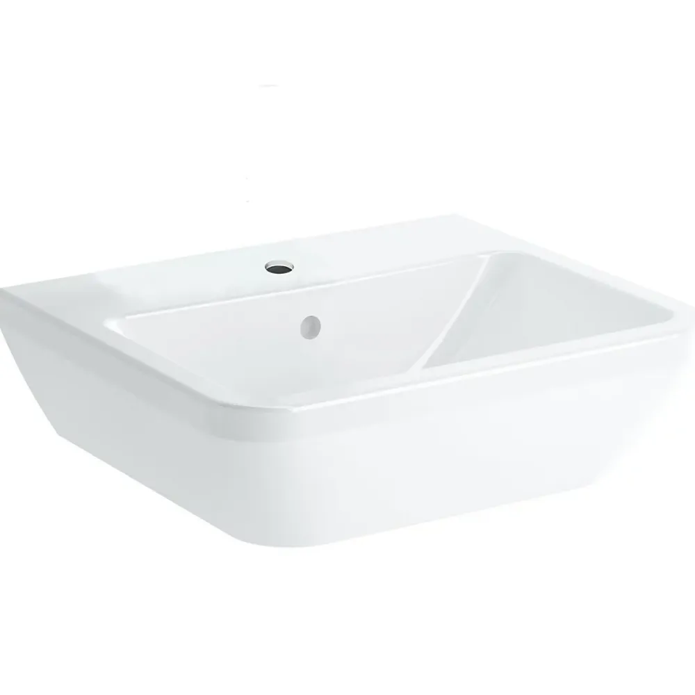 Lavabo|Vitra Integra Lavabo suspendu 50x43 cm avec trou pour robinetterie au milieu, Blanc (7048-003-0001)