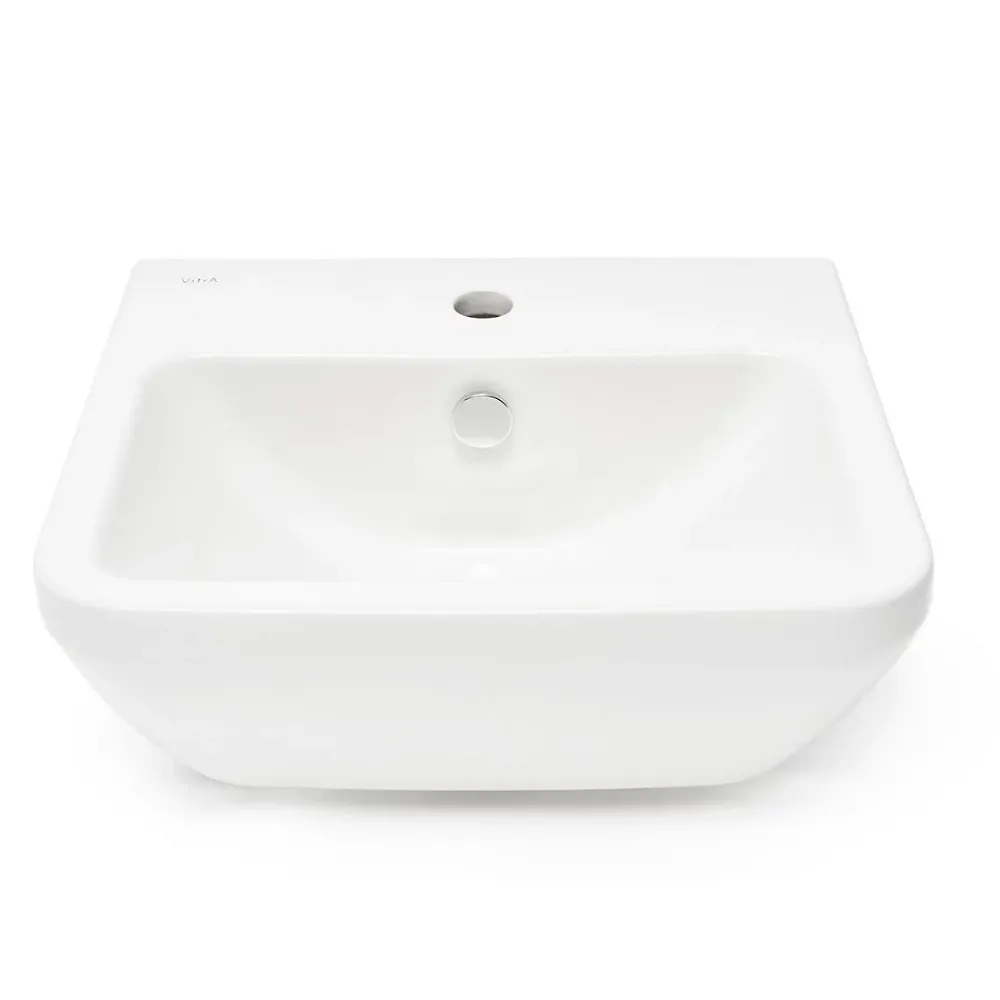 Lavabo|Vitra Integra Lavabo suspendu 50x43 cm avec trou pour robinetterie au milieu, Blanc (7048-003-0001)