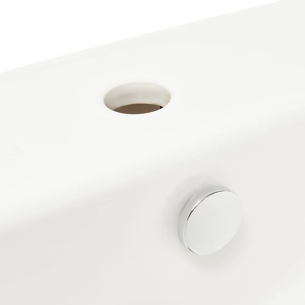 Lavabo|Vitra Integra Lavabo suspendu 50x43 cm avec trou pour robinetterie au milieu, Blanc (7048-003-0001)