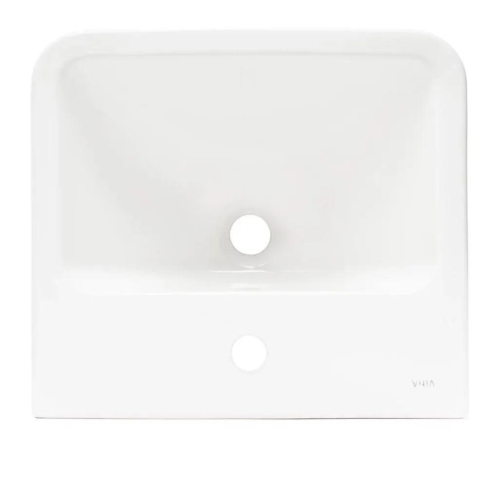 Lavabo|Vitra Integra Lavabo suspendu 50x43 cm avec trou pour robinetterie au milieu, Blanc (7048-003-0001)