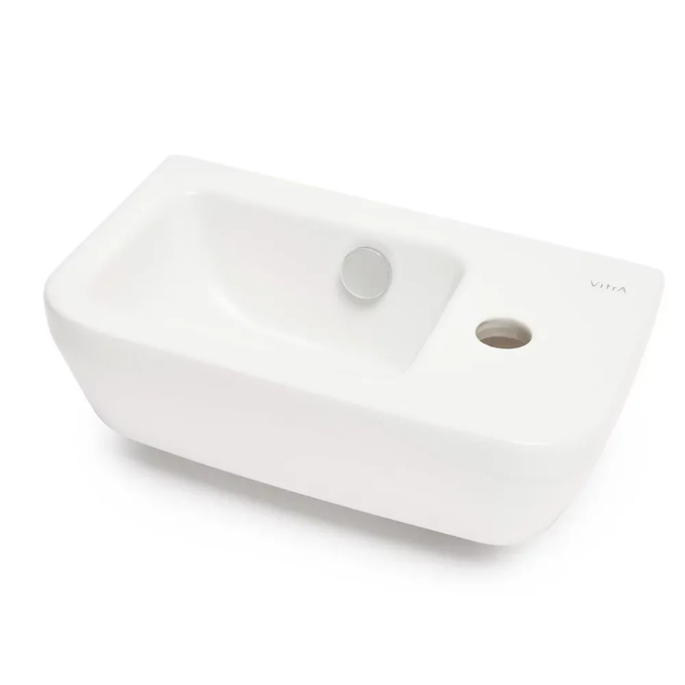 Lavabo|Vitra Integra Lave-mains 37x22 cm avec trou pour robinetterie sur la droite, Blanc (7091-003-0029)