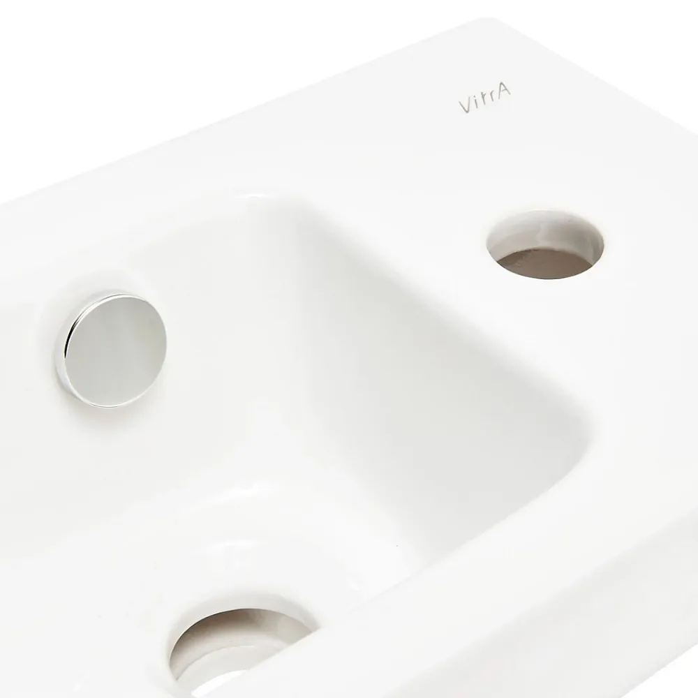 Lavabo|Vitra Integra Lave-mains 37x22 cm avec trou pour robinetterie sur la droite, Blanc (7091-003-0029)