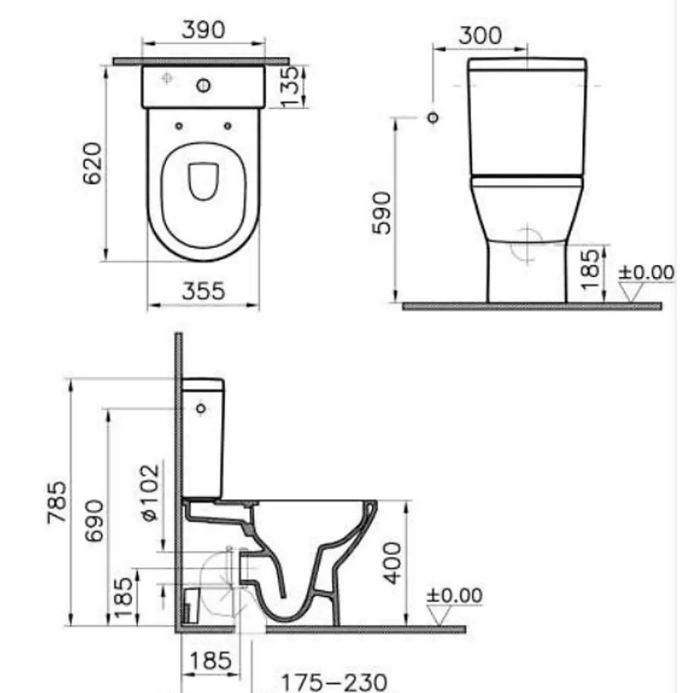 Wc À Poser|Vitra Integra Pack WC à poser sans bride avec abattant frein de chute et réservoir, Blanc (9859-003-7202)