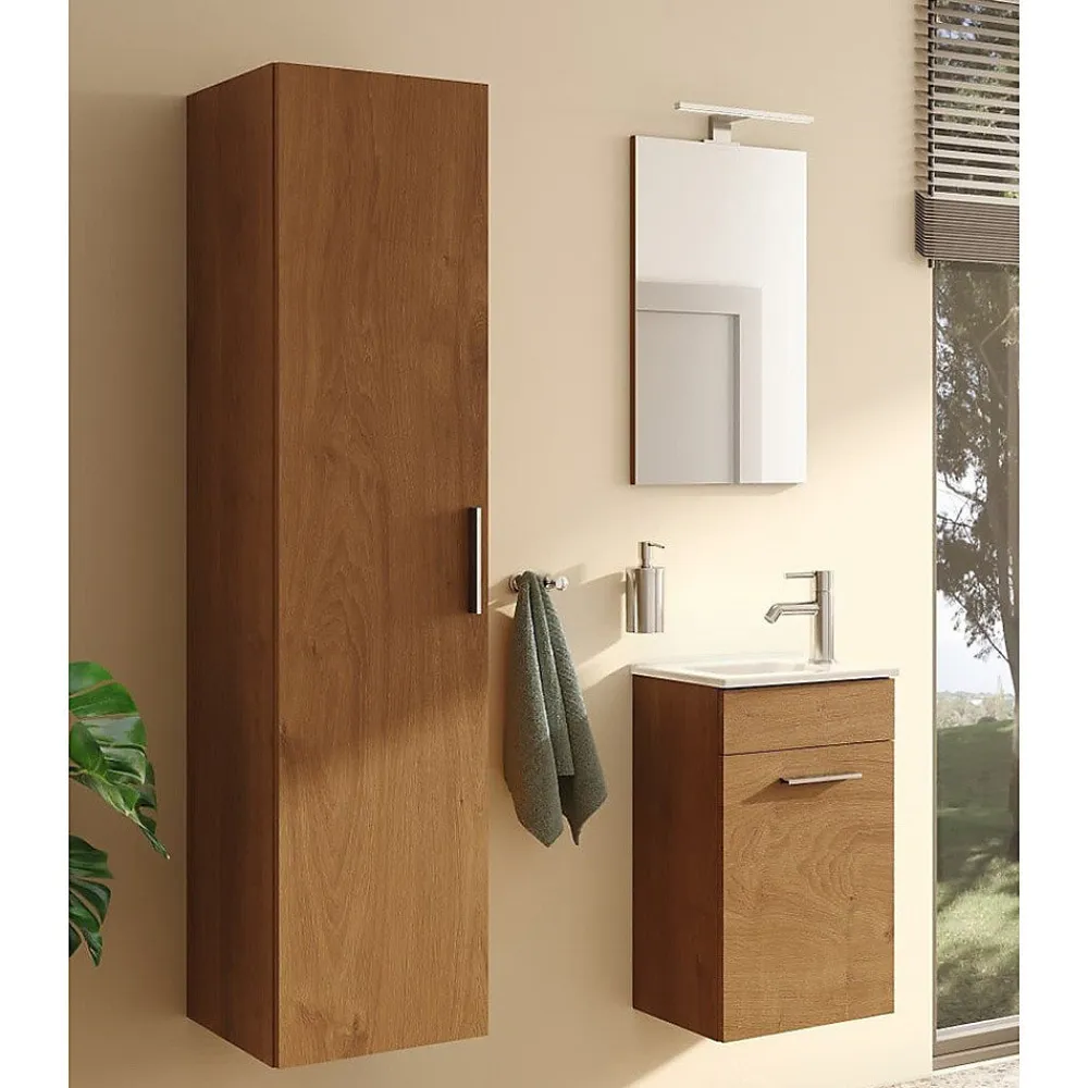 Armoire De Salle De Bains|Vitra Mia armoire 145x35x35 cm, porte softclose, Chêne (MIAV35D)