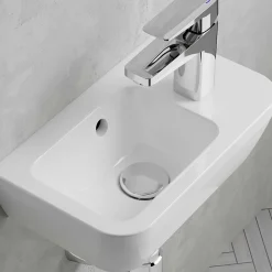 Vitra Set Lave-mains 37x22 cm avec trou pour robinetterie sur la droite + siphon (7091-003-0029-SET)