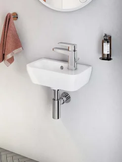 Vitra Set Lave-mains 37x22 cm avec trou pour robinetterie sur la droite + siphon (7091-003-0029-SET)