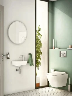 Vitra Set Lave-mains 37x22 cm avec trou pour robinetterie sur la droite + siphon (7091-003-0029-SET)