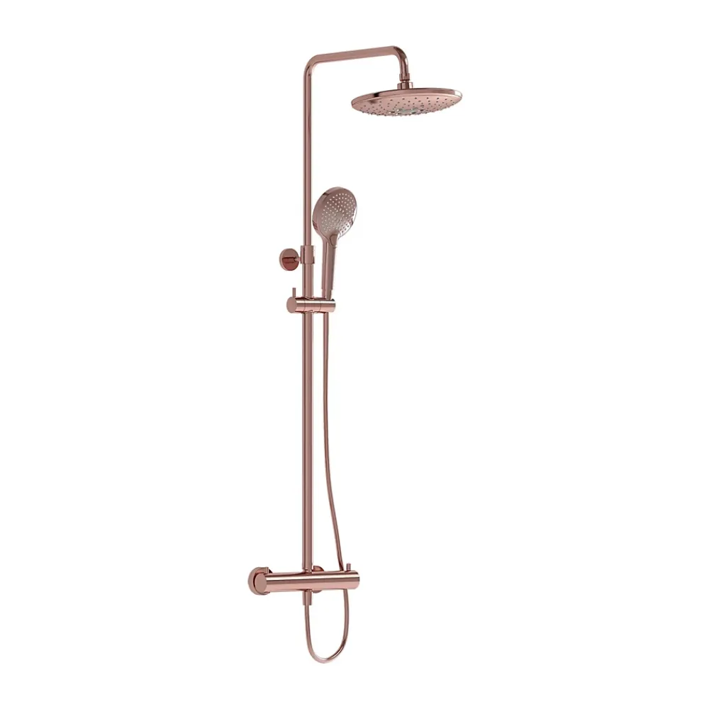 Vitra AquaHeat Bliss 240 2F colonne de douche cuivre avec mitigeur thermostatique et pomme de tête pluie ronde