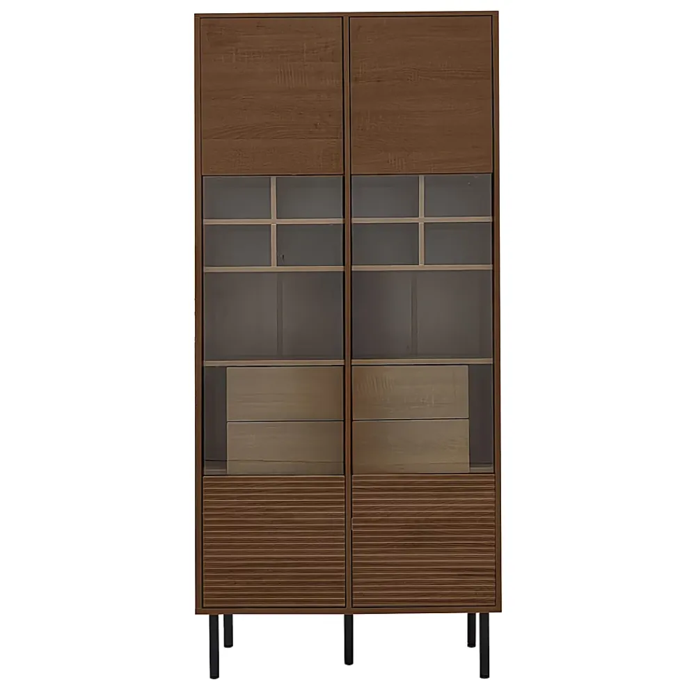 ProximaX Vitrine multibranches avec façade en verre, étagères à plusieurs niveaux et tiroir dissimulé, pour salle de bain, salon ou bureau