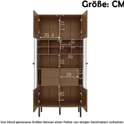 ProximaX Vitrine multibranches avec façade en verre, étagères à plusieurs niveaux et tiroir dissimulé, pour salle de bain, salon ou bureau