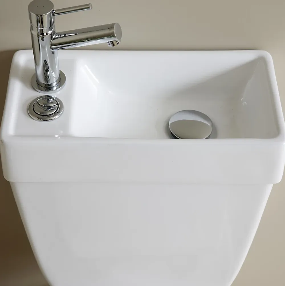 Planète Bain WC à poser avec lave-mains intégré sans bride sortie horizontale - Manila duo