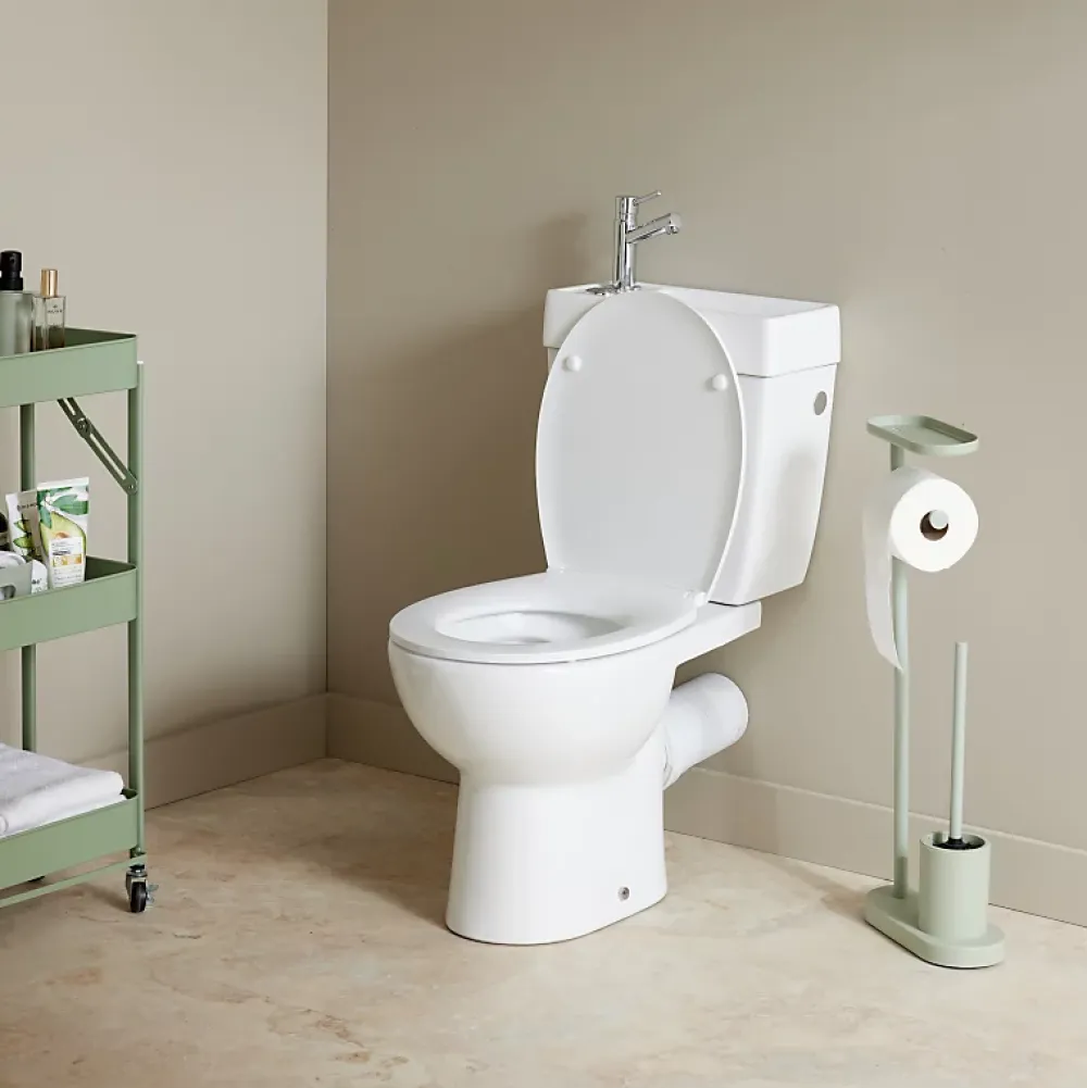 Planète Bain WC à poser avec lave-mains intégré sans bride sortie horizontale - Manila duo