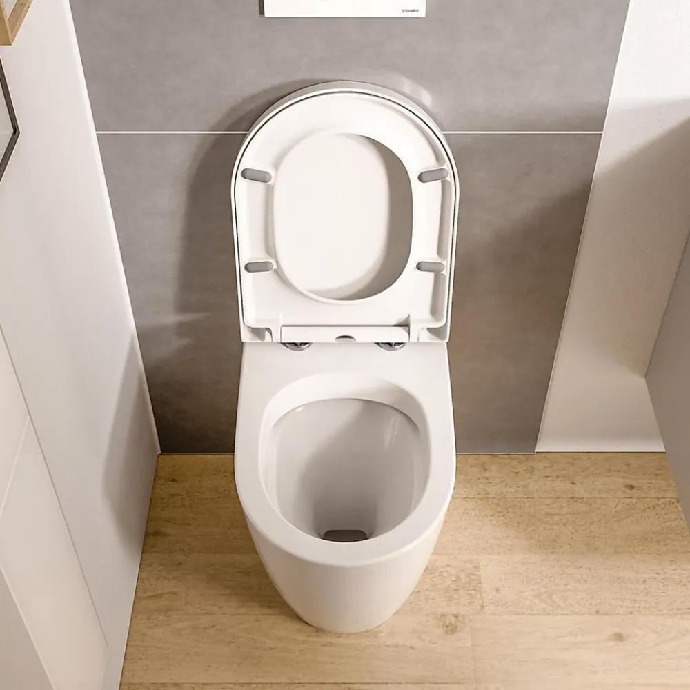 Bernstein WC à poser Blanc brillant 36x54x42cm (LxPxH) sans rebord, abattant fermeture progressive + soft-close - VIREO