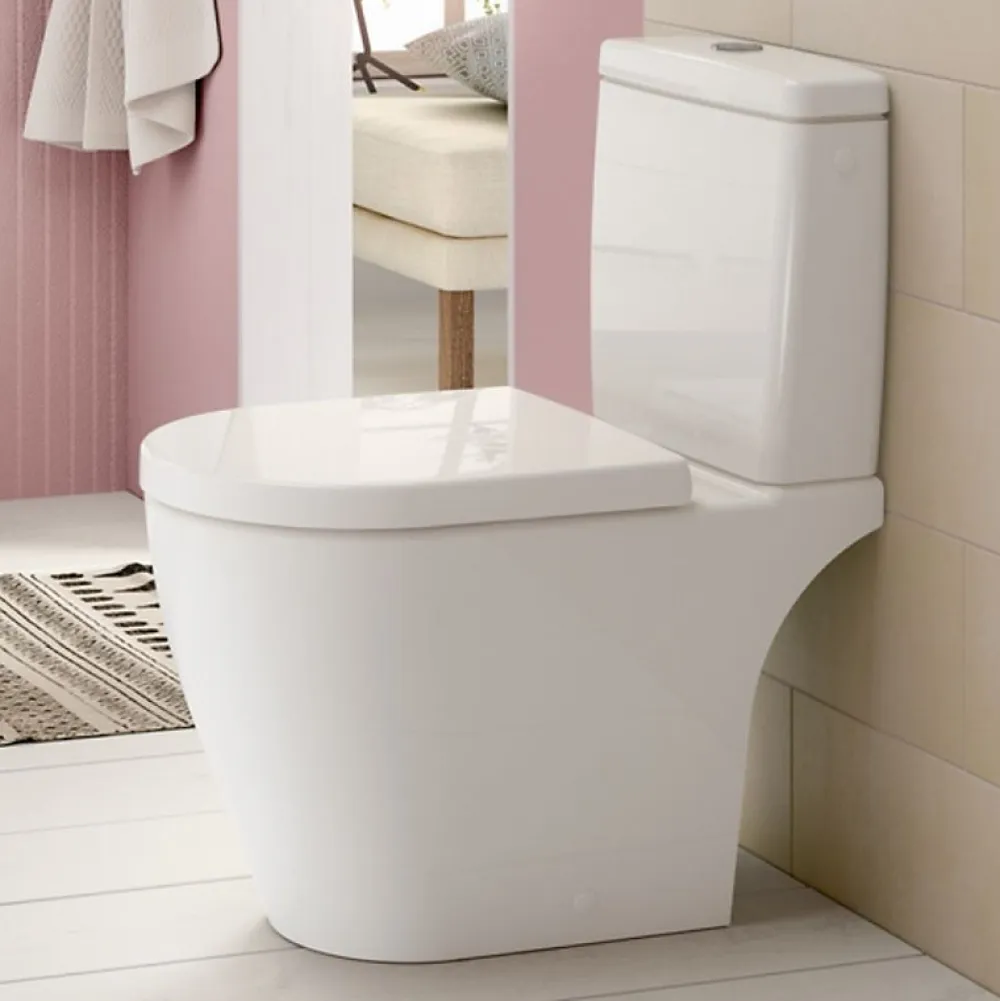 Wc À Poser|Villeroy & Boch WC à poser compact sans bride sortie horizontale VILLEROY ET BOCH Avento avec abattant frein de chute