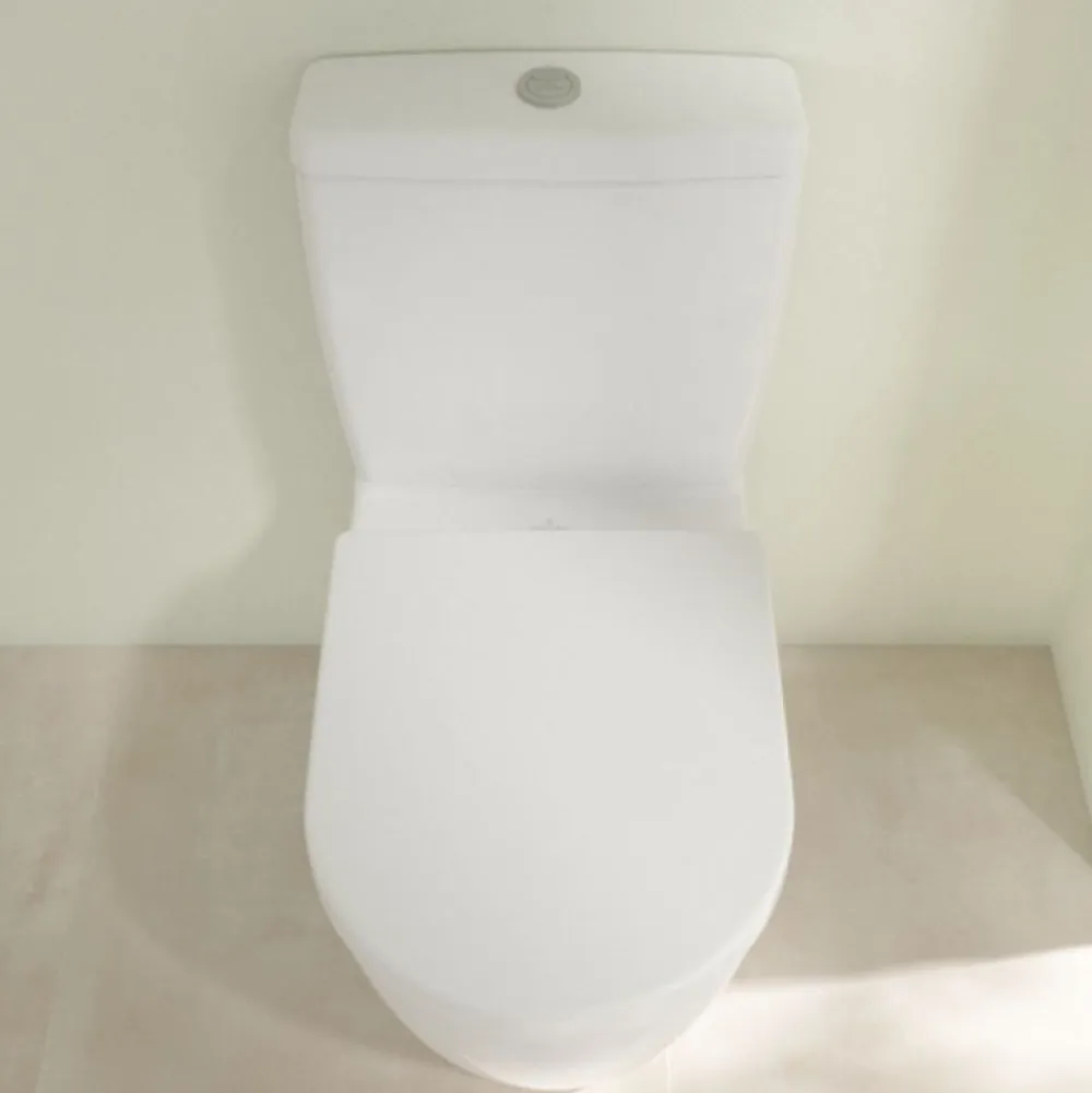 Wc À Poser|Villeroy & Boch WC à poser compact sans bride sortie horizontale VILLEROY ET BOCH Avento avec abattant frein de chute