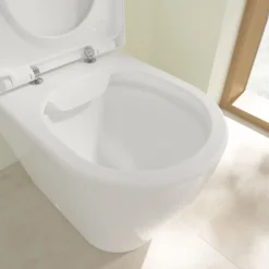 Wc À Poser|Villeroy & Boch WC à poser compact sans bride sortie horizontale VILLEROY ET BOCH Avento avec abattant frein de chute