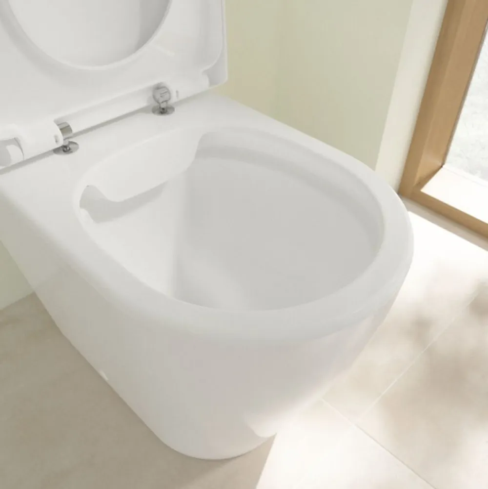 Wc À Poser|Villeroy & Boch WC à poser compact sans bride sortie horizontale VILLEROY ET BOCH Avento avec abattant frein de chute