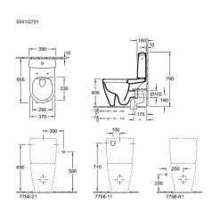 Wc À Poser|Villeroy & Boch WC à poser compact sans bride sortie horizontale VILLEROY ET BOCH Avento avec abattant frein de chute et SlimSeat + Nettoyant