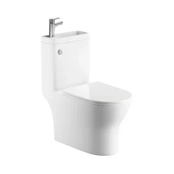 Rue Du Bain WC à Poser Monobloc avec Lave main intégré 37x70 cm Céramique - Modène