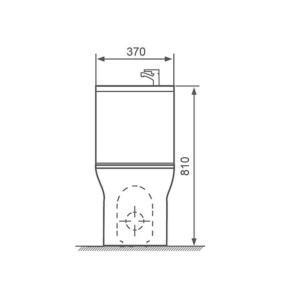 Rue Du Bain WC à Poser Monobloc avec Lave main intégré 37x70 cm Céramique - Modène