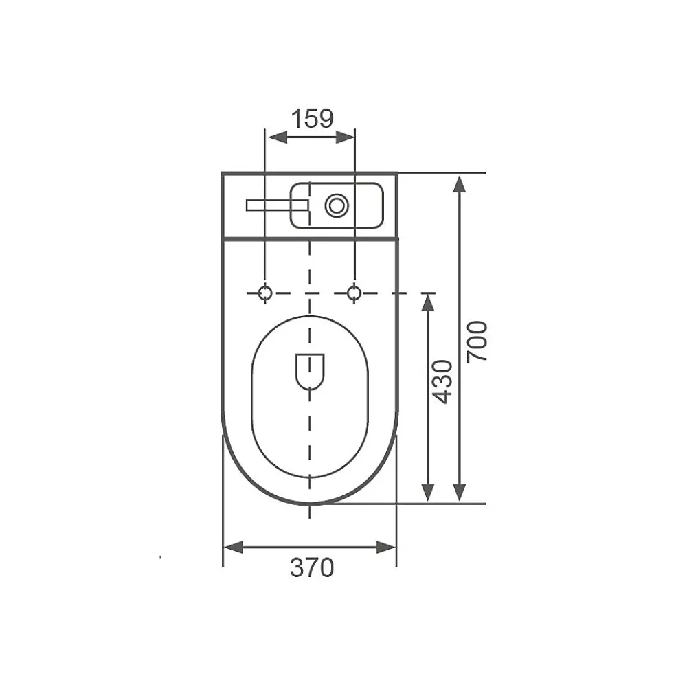 Rue Du Bain WC à Poser Monobloc avec Lave main intégré 37x70 cm Céramique - Modène