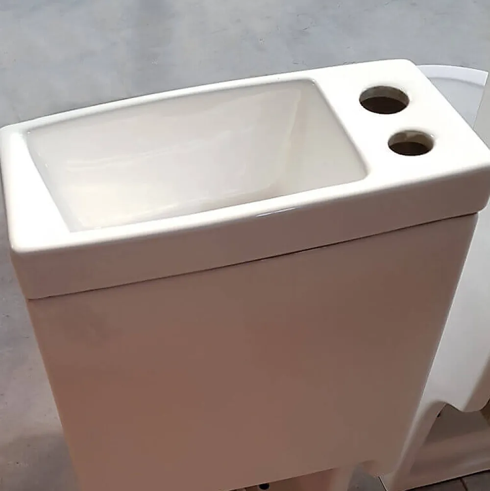 Rue Du Bain WC à Poser Monobloc avec Lave main intégré Céramique 39x68cm - Creativ