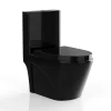 Wc À Poser|Vente-unique WC à poser noir brillant en céramique - Evacuation verticale - NAGILAM