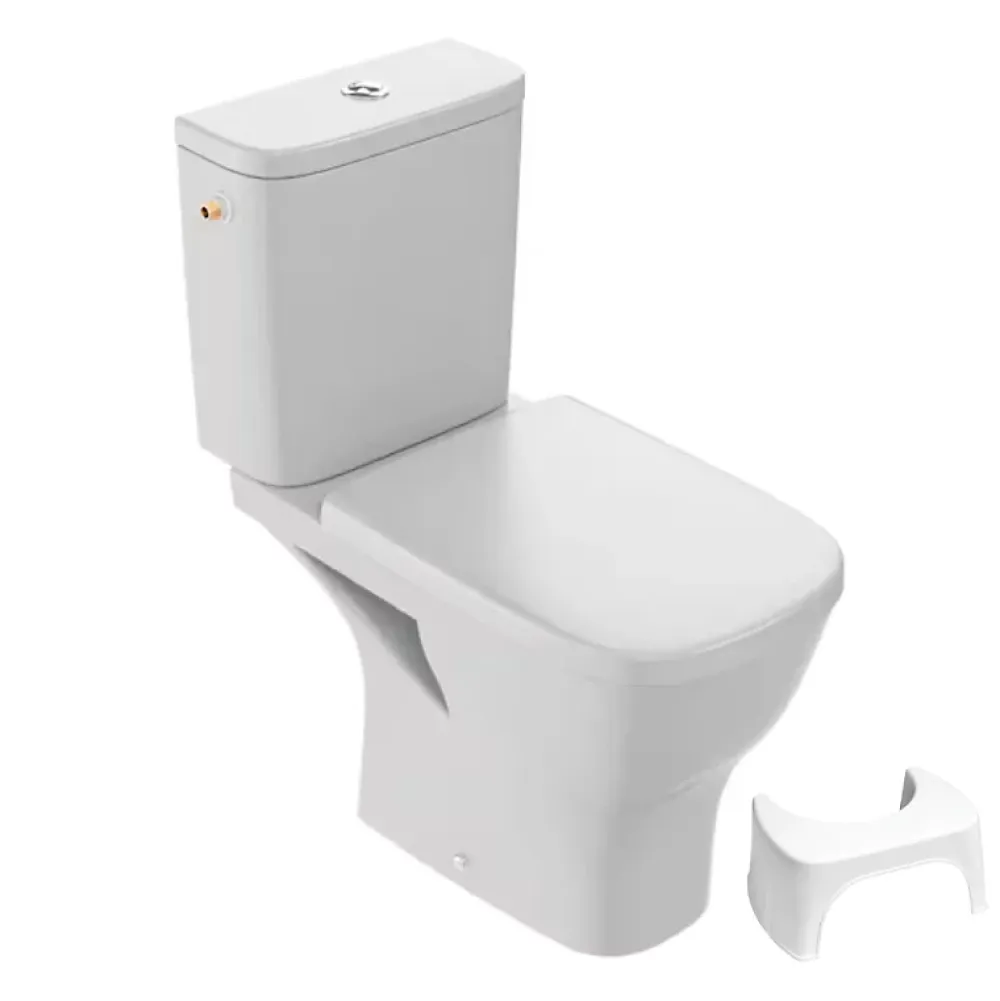 Wc À Poser|Jacob Delafon WC à poser sans bride sortie horizontale Struktura avec abattant + Tabouret physiologique blanc