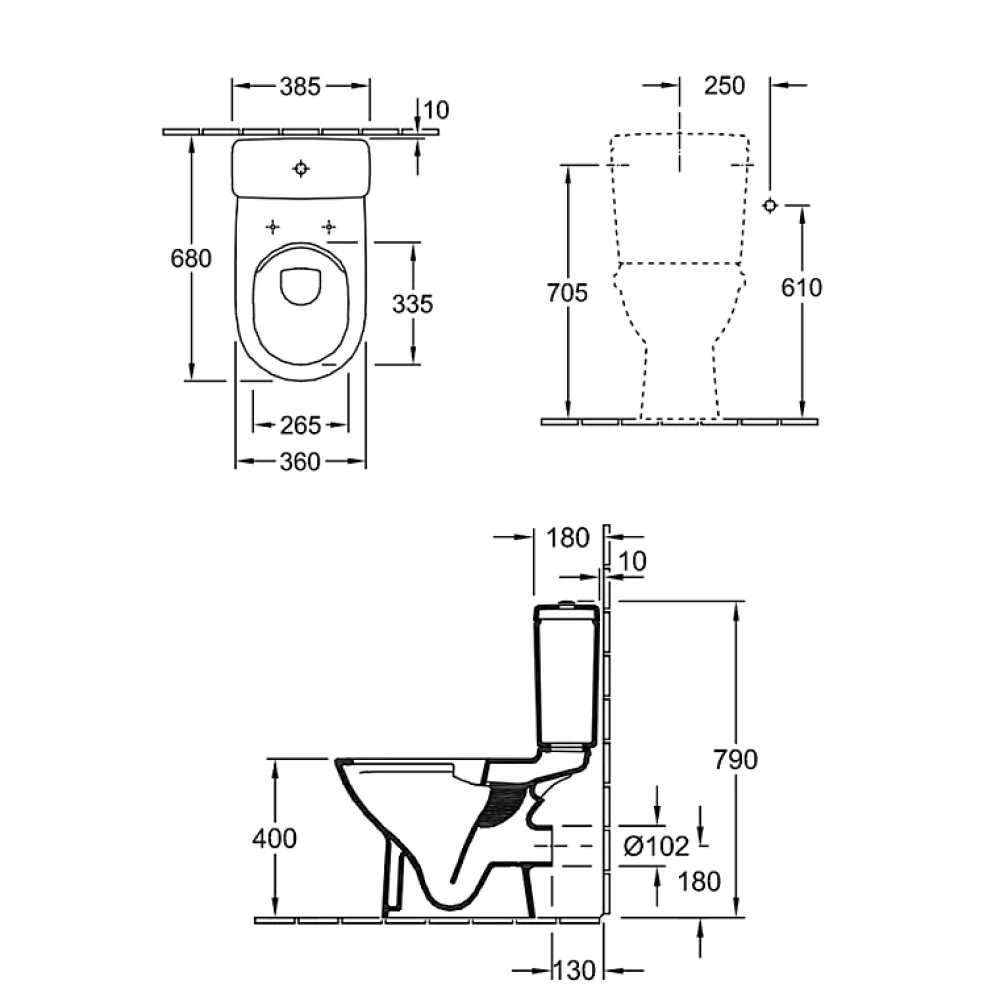 Wc À Poser|Villeroy & Boch WC à poser sans bride sortie horizontale O.novo Directflush avec abattant frein de chute + nettoyant