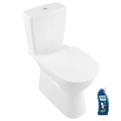 Villeroy & Boch WC à poser sans bride surélevé sortie horizontale O.novo avec abattant frein de chute + Nettoyant