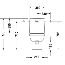 Duravit WC à poser sortie horizontale No.1 avec abattant frein de chute