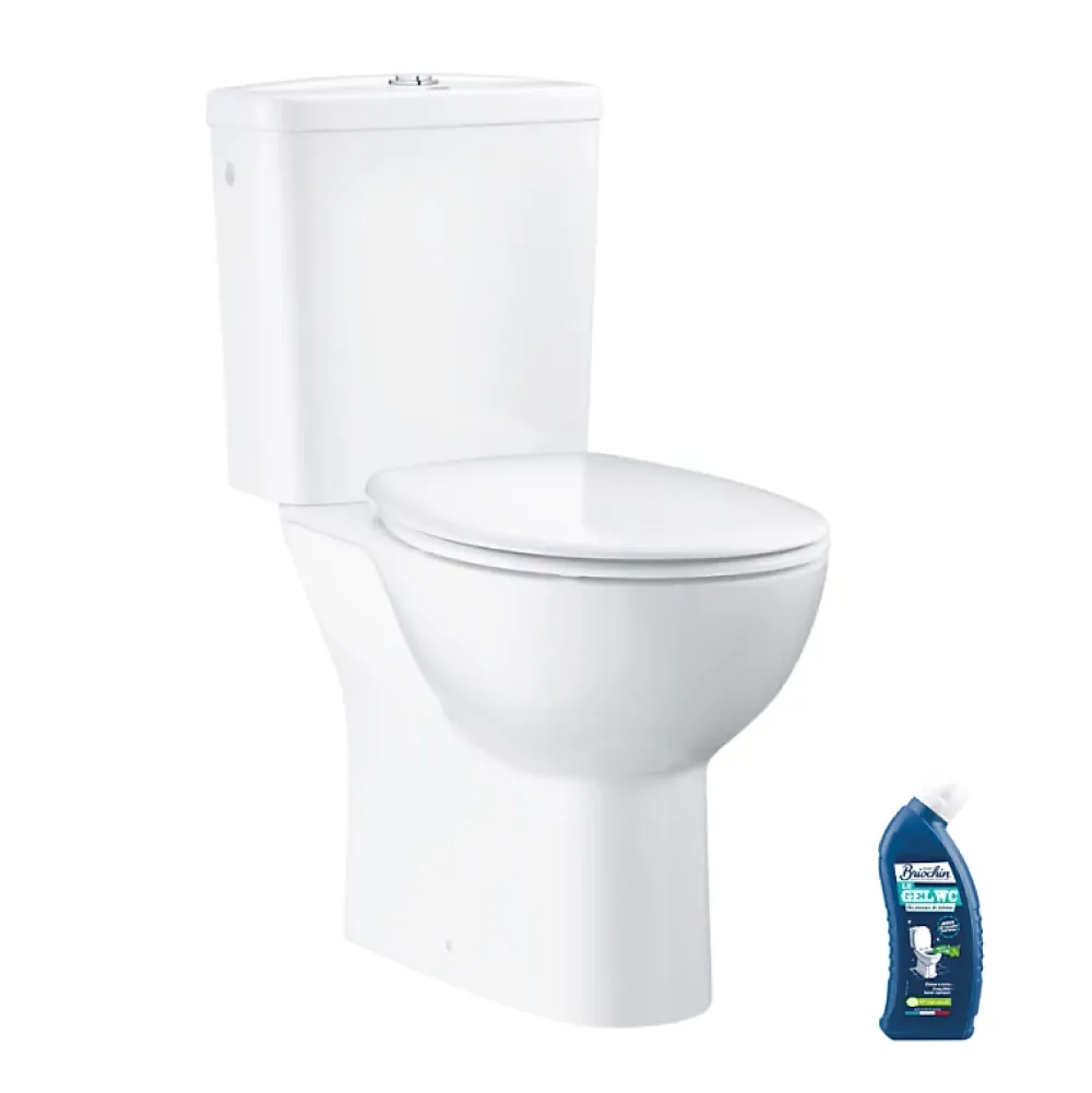 Wc À Poser|Grohe WC au sol Bau Ceramic avec abattant déclipsable + Briochin