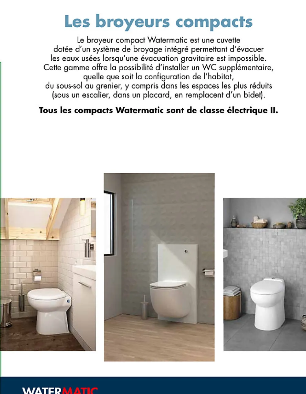 Wc Chimique Et Broyeur|Watermatic WC au sol Sanibroyeur à relevage intégrée cuvette compacte 54,5x36 raccordement 1 lave-mains inclus W30SP Silence blanc