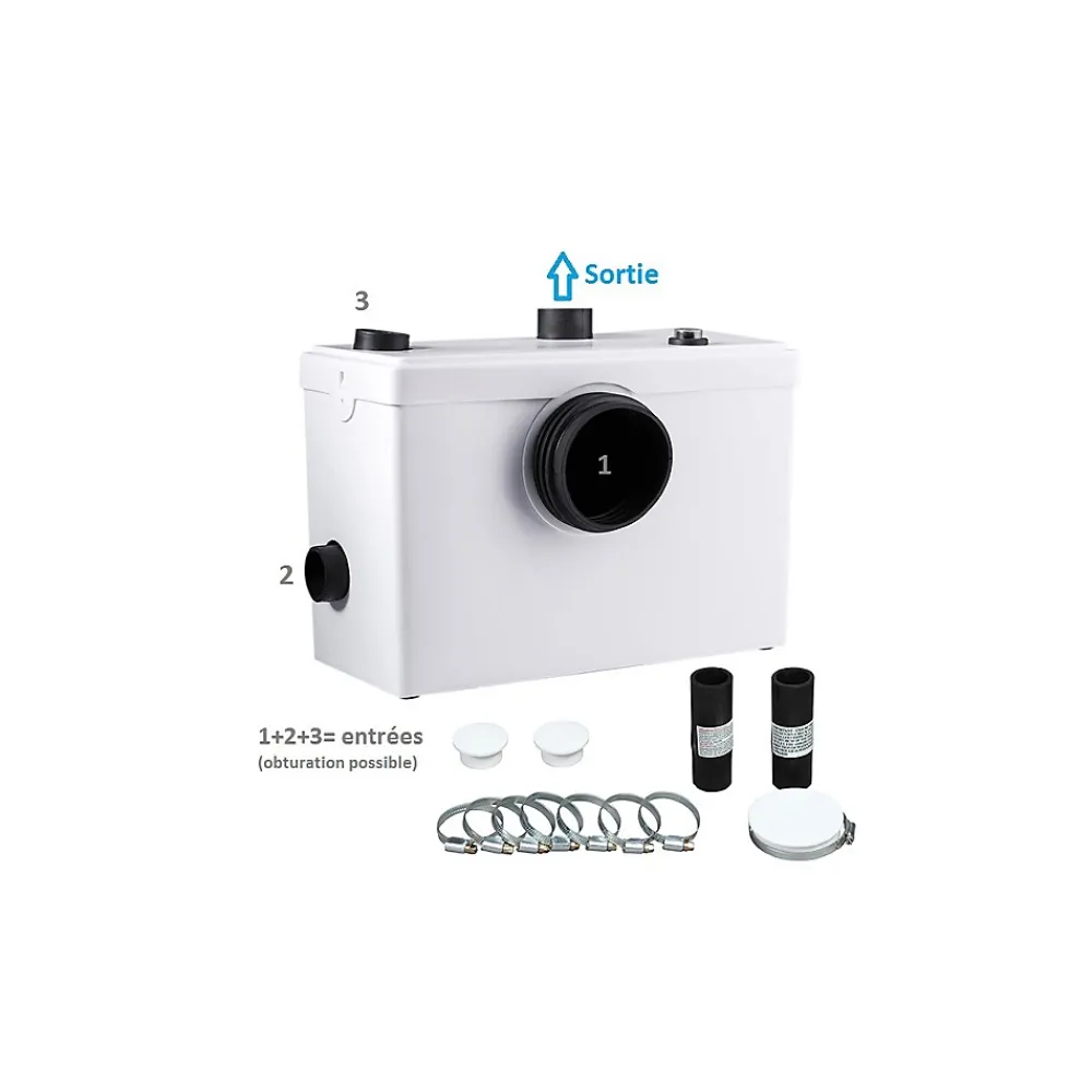 Bsf wc Broyeur adaptable 600 watts, Broyeur toilette -100 pour salle de bain ou WC, marque Française