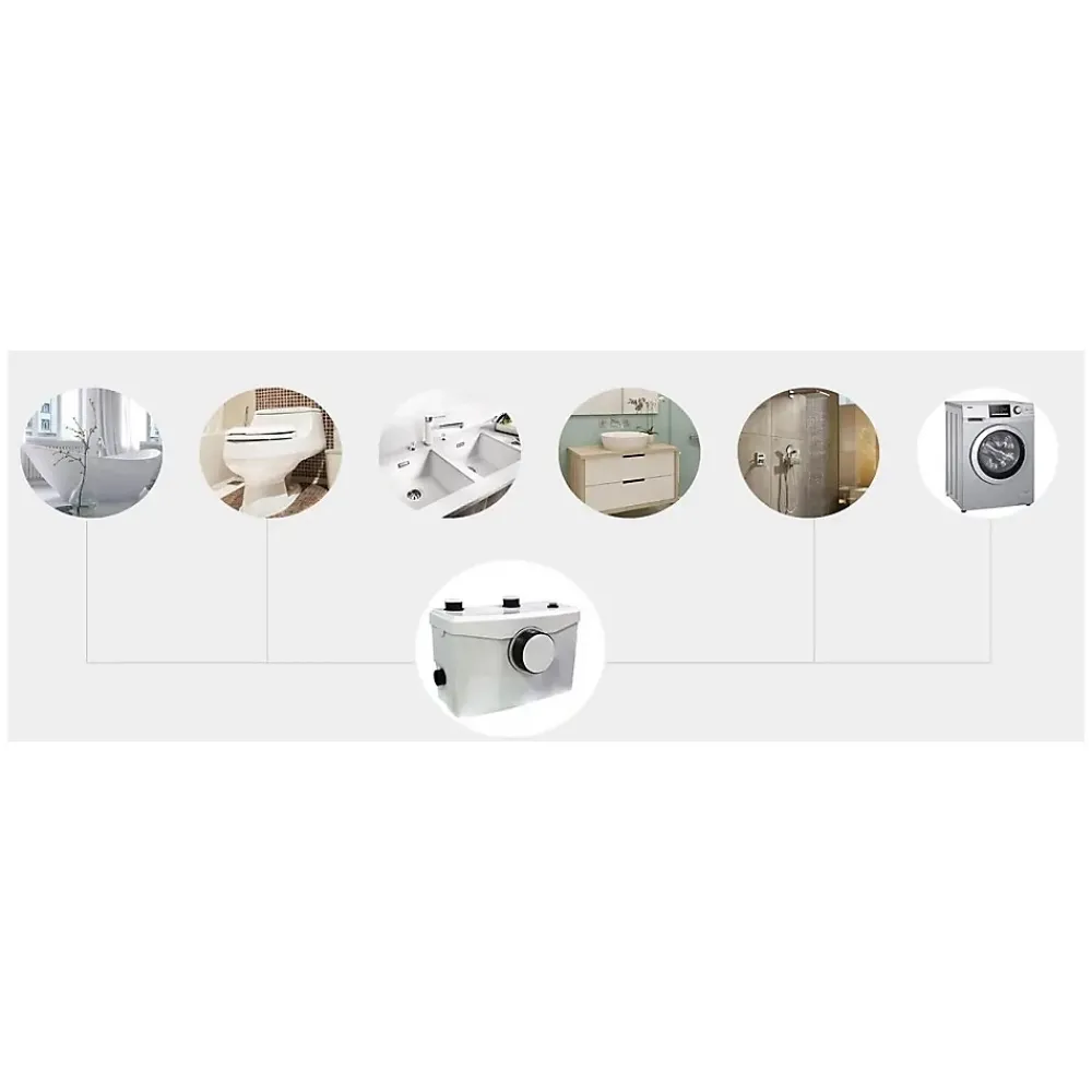 Bsf wc Broyeur adaptable 600 watts, Broyeur toilette -100 pour salle de bain ou WC, marque Française