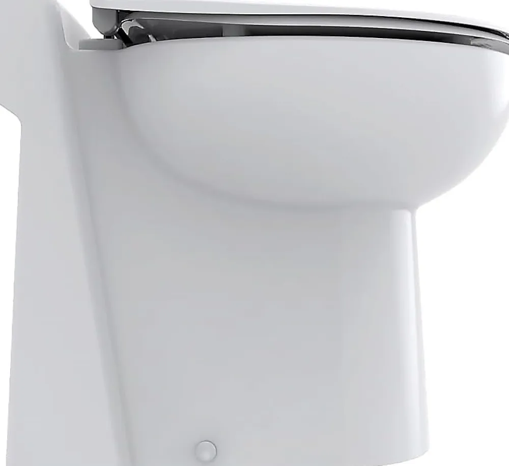 Wc Chimique Et Broyeur|TurboFlush WC broyeur compact l.24,5 x H.47 x P.54,5 cm, blanc en céramique anticalcaire, 500W, double chasse et abattant antibactérien
