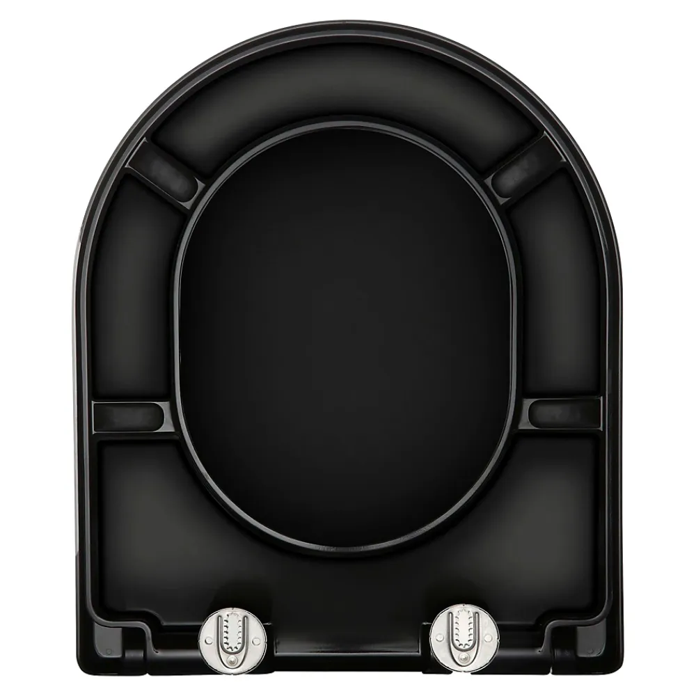 Abattant Wc|Schulte Wc Déclipsable - Avec Frein De Chute - Lunette Et Couvercle - Duroplast - Noir Mat
