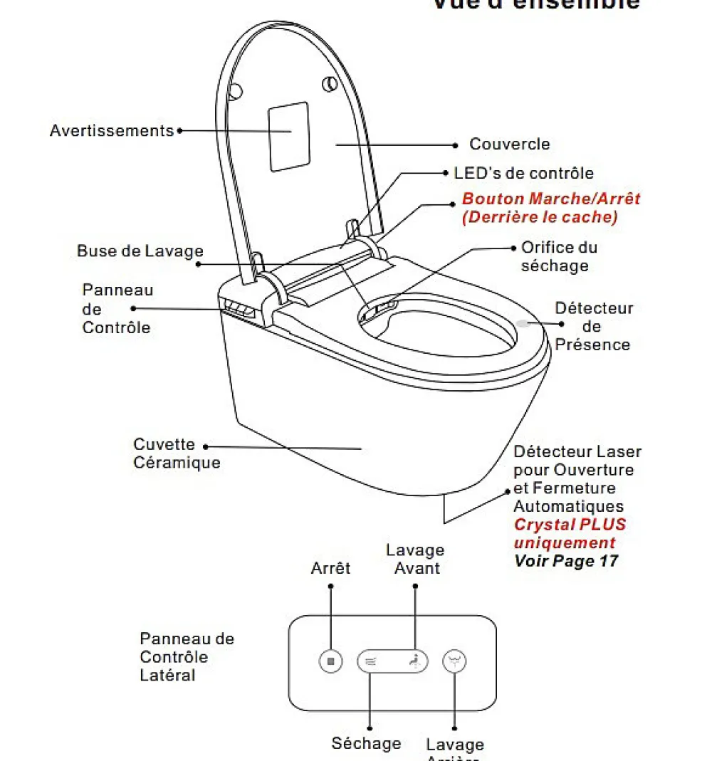 Toptoilet WC Japonais Suspendu CRYSTAL 2