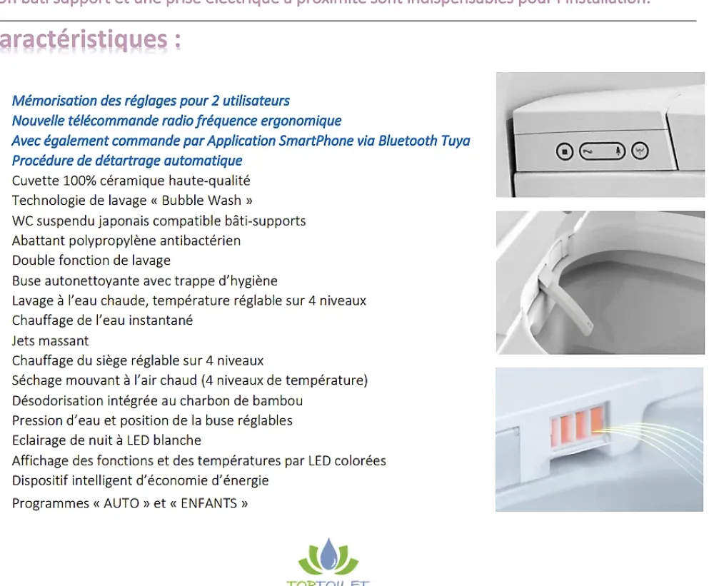 Toptoilet WC Japonais Suspendu CRYSTAL 2