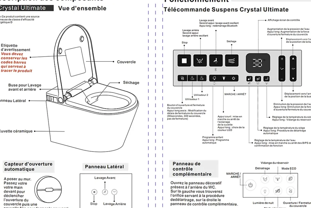 Wc Japonais|Toptoilet WC Japonais Suspendu Crystal Ultimate