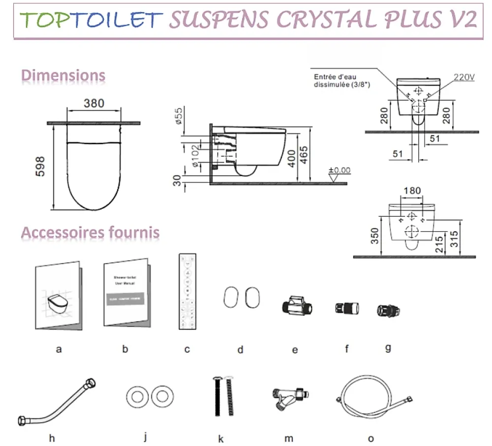 Wc Japonais|Toptoilet Wc Lavant suspendu Crystal Plus 2