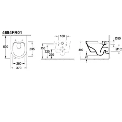 Wc Suspendu|Villeroy & Boch WC suspendu combi-pack VILEROY ET BOCH Architectura 53 x 37 x 40 cm