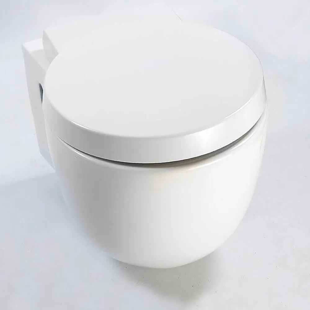 Wc Suspendu|Rue Du Bain WC Suspendu Compact Avec Abattant Céramique Blanc - 50x41 cm - Charm
