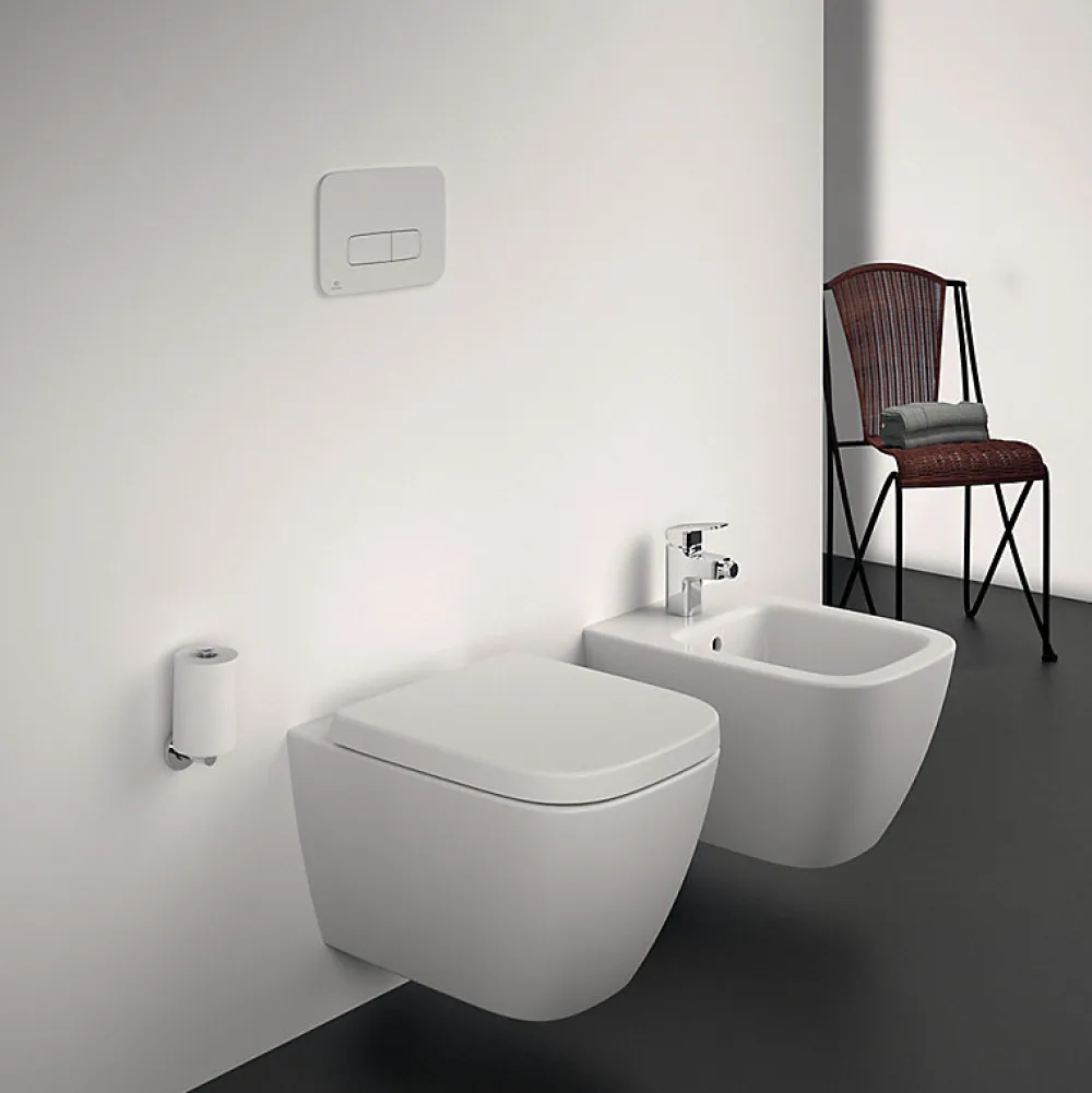 Ideal Standard WC suspendu compact sans bride I.Life S RimLS+ avec abattant frein de chute