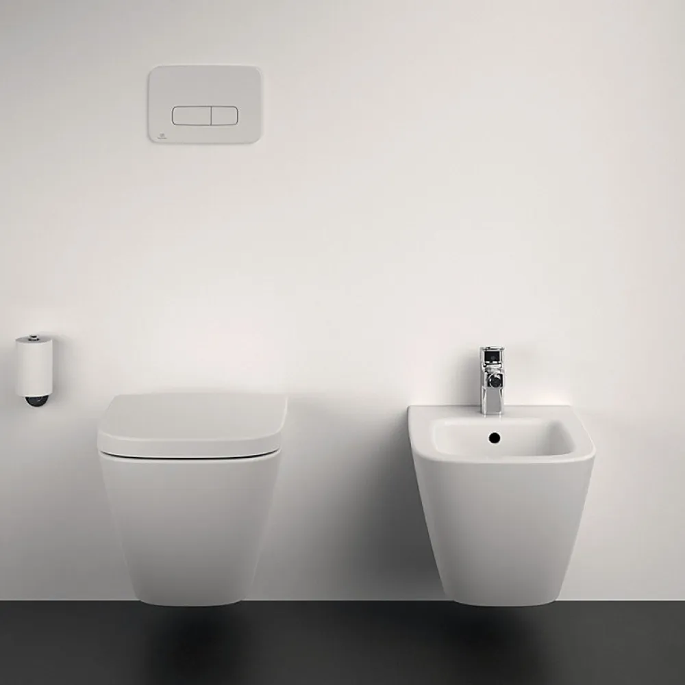 Ideal Standard WC suspendu compact sans bride I.Life S RimLS+ avec abattant frein de chute