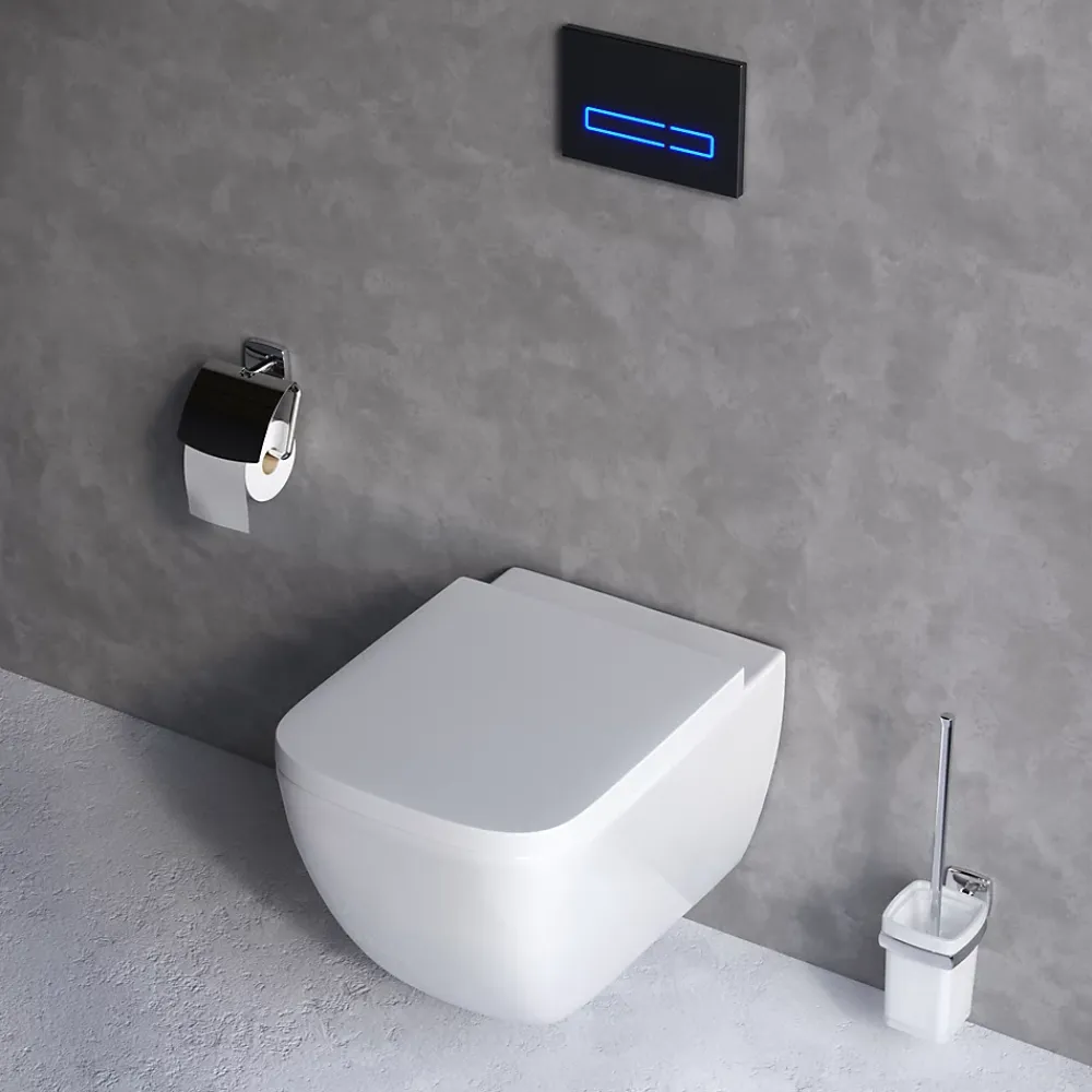 Wc Suspendu|Am.Pm Europe WC suspendu céramique sans bride cuvette WC suspendu sans bord FlashClean abattant amov. frein chute softclose blanc AM.PM Gem