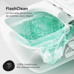 Wc Suspendu|Am.Pm Europe WC suspendu céramique sans bride cuvette WC suspendu sans bord FlashClean abattant amov. frein chute softclose blanc AM.PM Gem